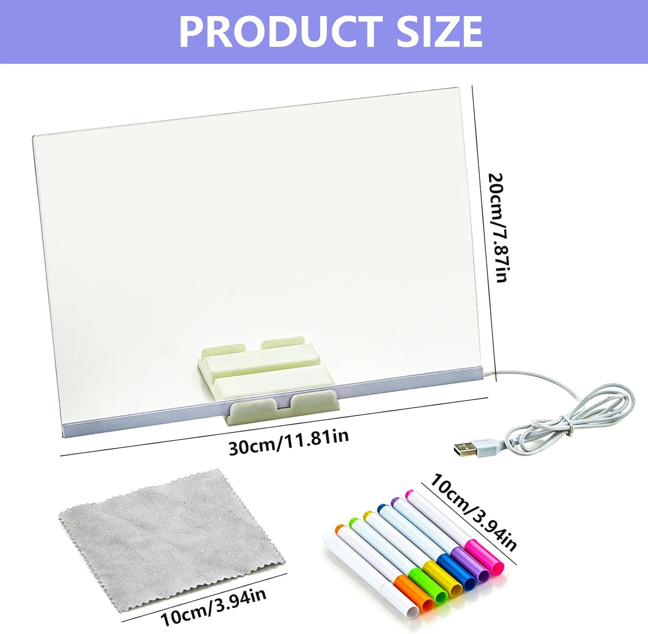 Acrylic LED Board With Colorful Night Light & Neon Pens