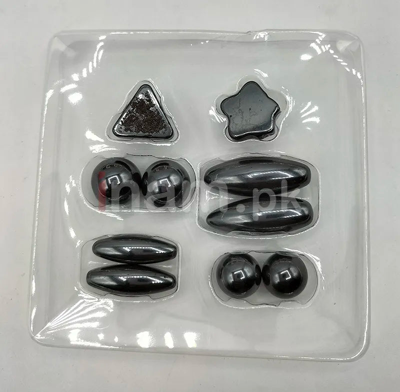Pack of 10 Black Magnets Set for Kids – 4 Different Shapes