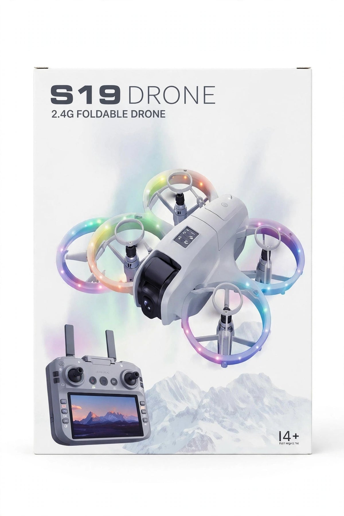 S19 DRONE — 2.4G Foldable Drone with Screen Controller + RGB Light