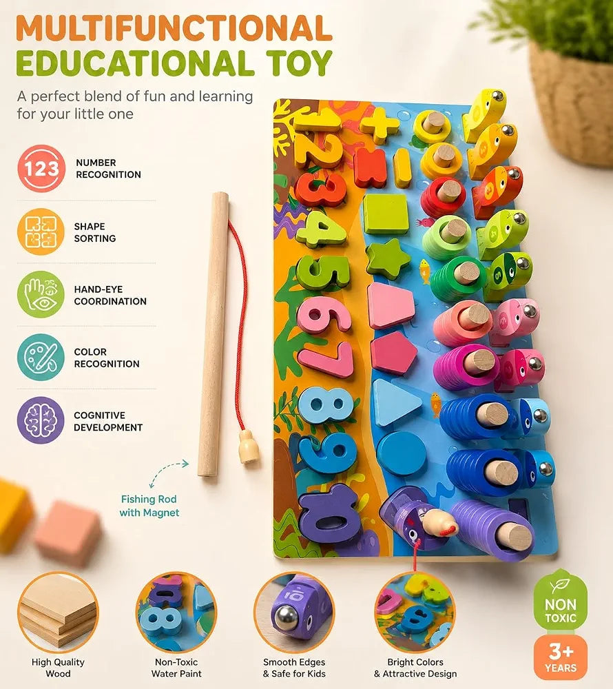 6-in-1 Wooden Montessori Learning Board