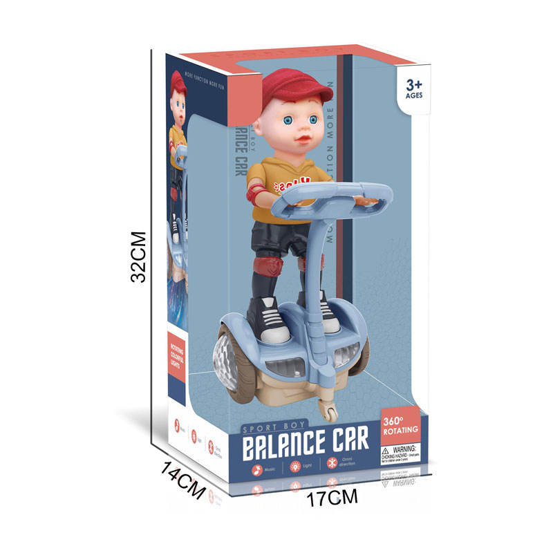 Little Boy Doll Balance Car Rotating Toy With Light And Sound