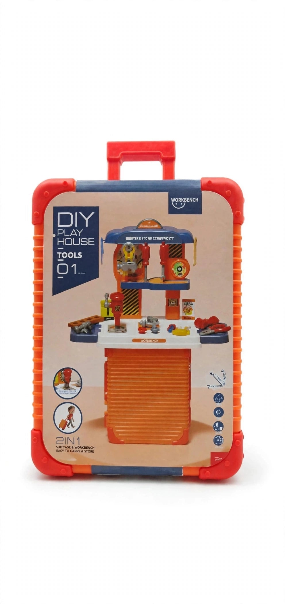 2 in 1 DIY Play House Tools Service Depot - Kids Workbench Playset