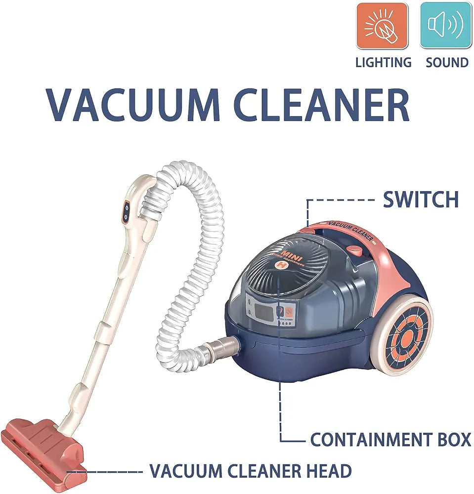 Kids Vacuum Cleaner Toy – Realistic Home Appliance Playset