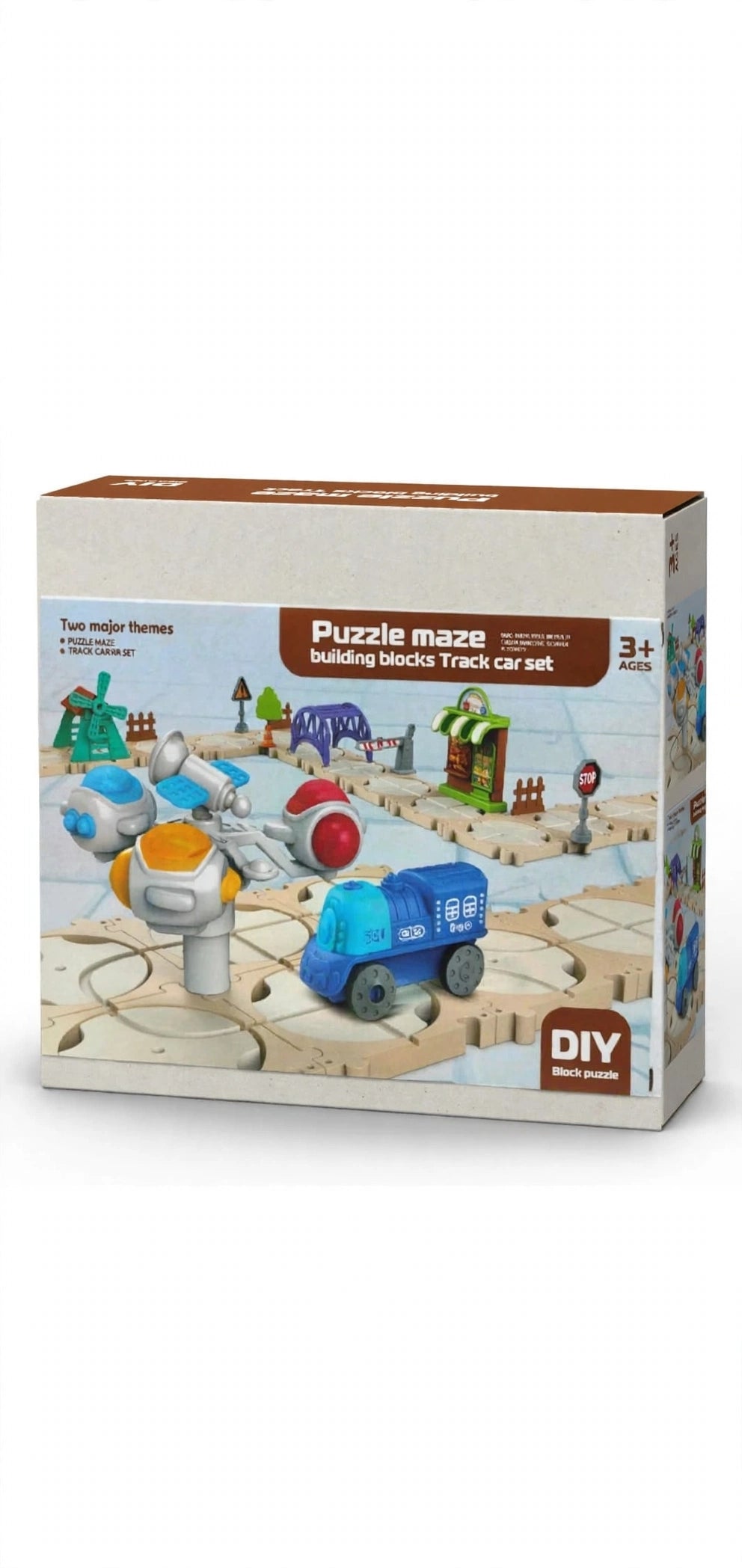 Puzzle Maze Building Blocks Track Car Set