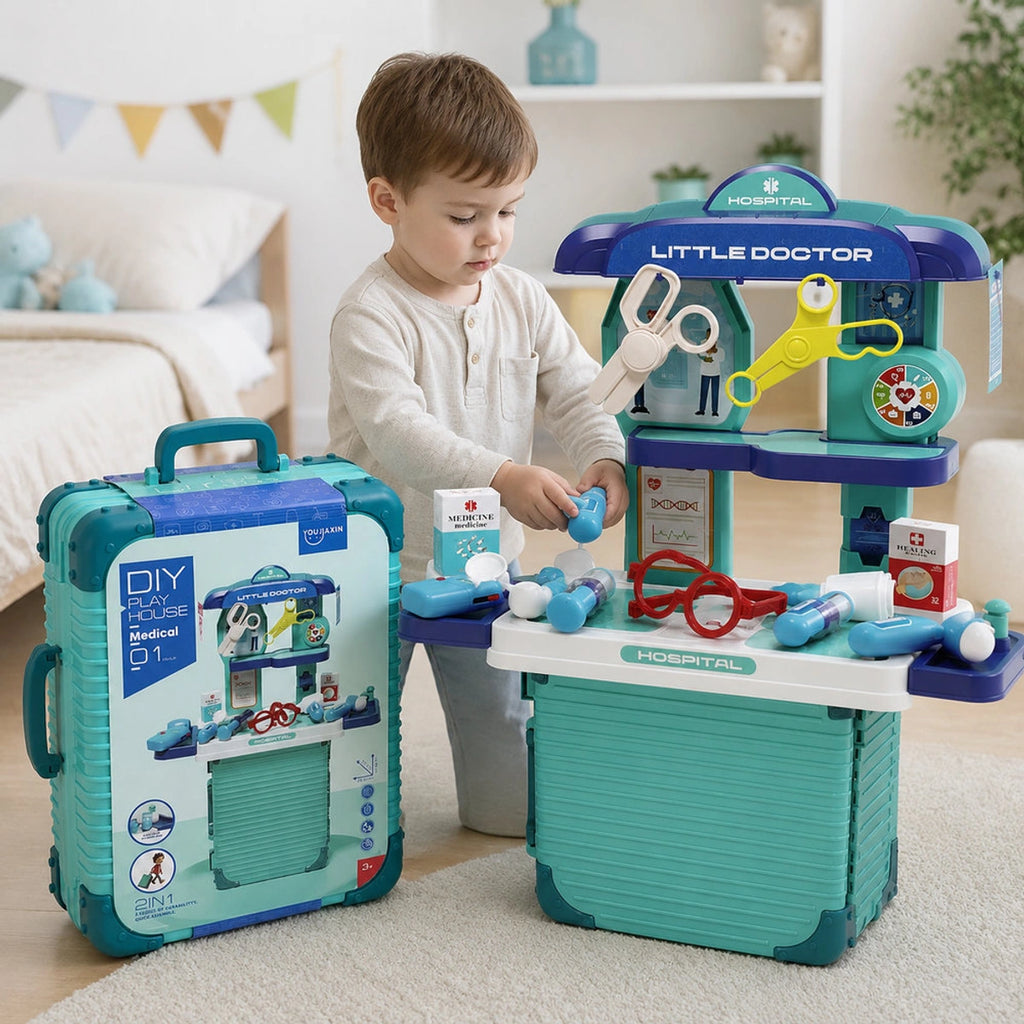 2 in 1 DIY Play House Little Doctor Hospital Playset - Medical 01