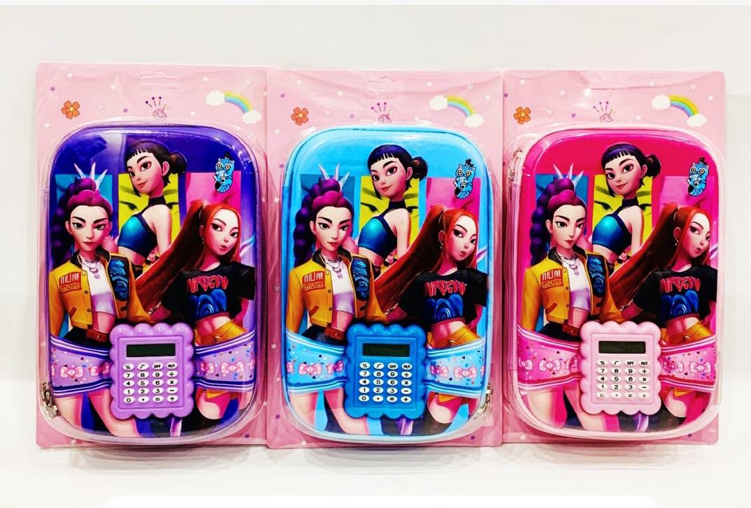 K-Pop Demon Hunters hardtop 3D embossed pencil case with calculator