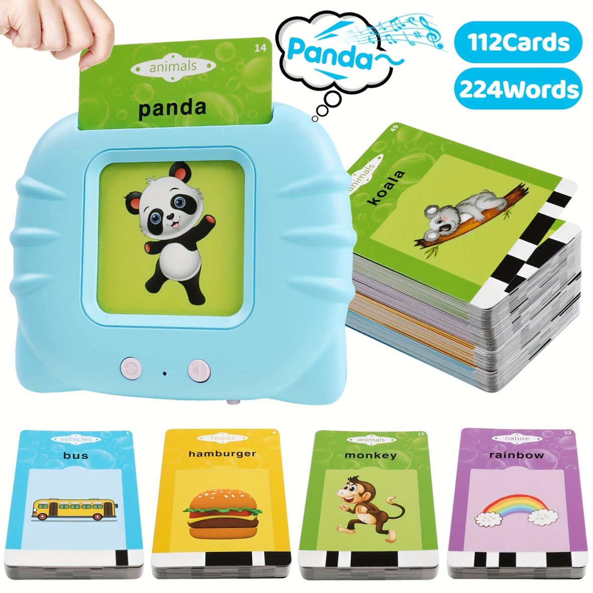 Education English Talking Flash Cards Learning Machine With Sound For Kids