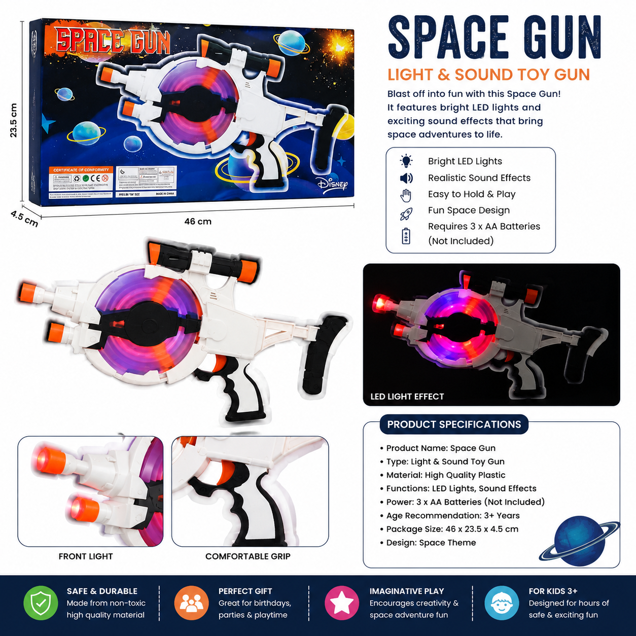 Space Gun with Light & Music
