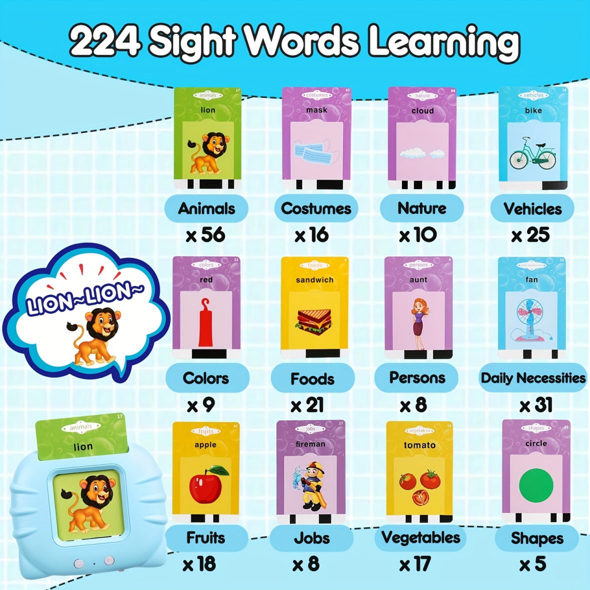 Education English Talking Flash Cards Learning Machine With Sound For Kids