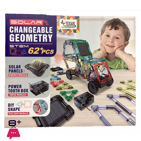 STEM Solar Car DIY Kit Build with 62-Piece Construction Set