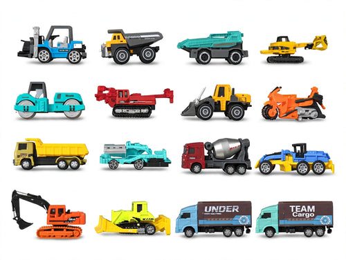 Alloy Model Truck Set – 16 PCS Construction Vehicles Gift Box