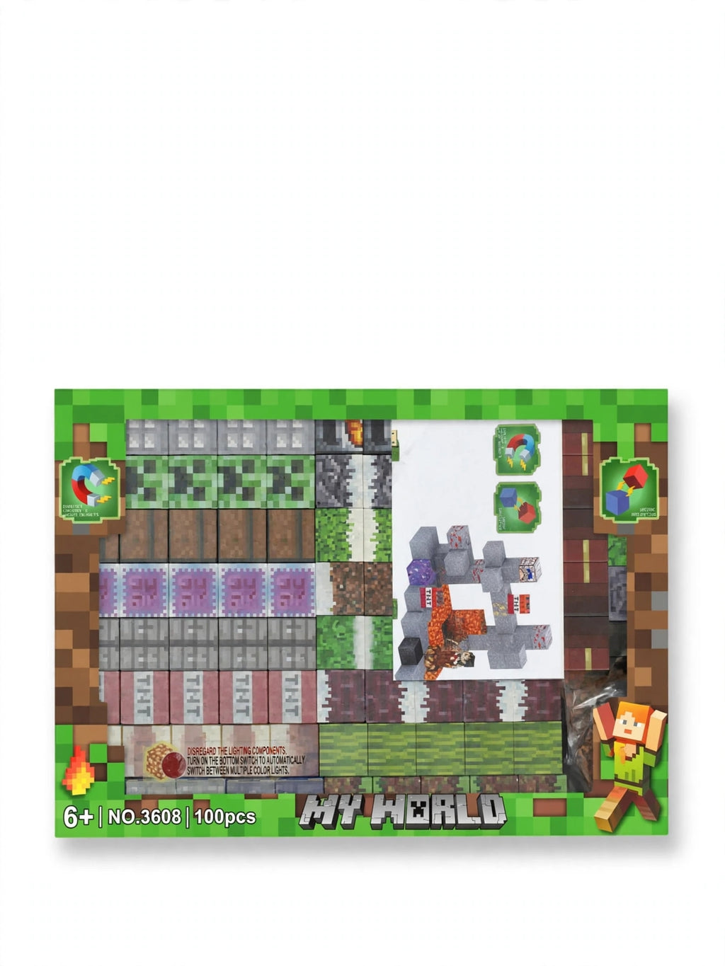 Minecraft 100 pieces Magnetic building blocks