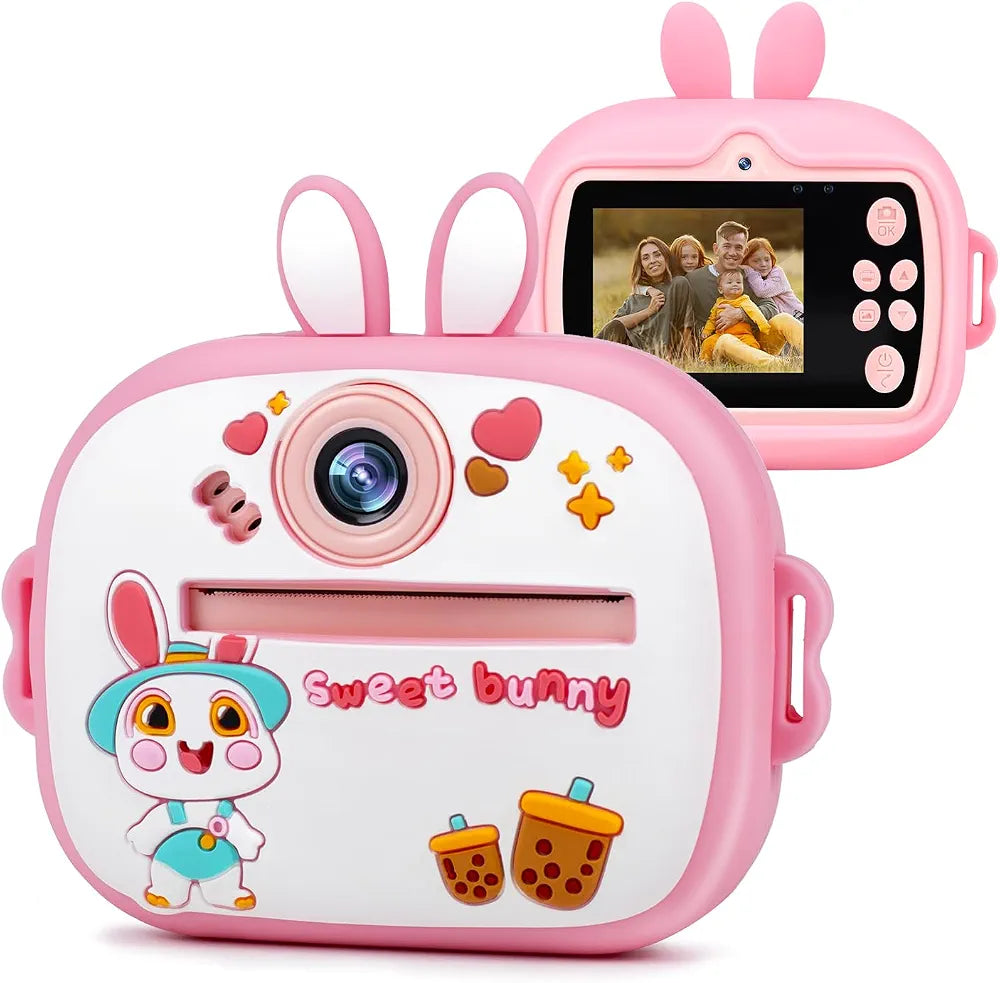 Kids Instant Print Camera with 2.4" Screen, 1080P HD Video