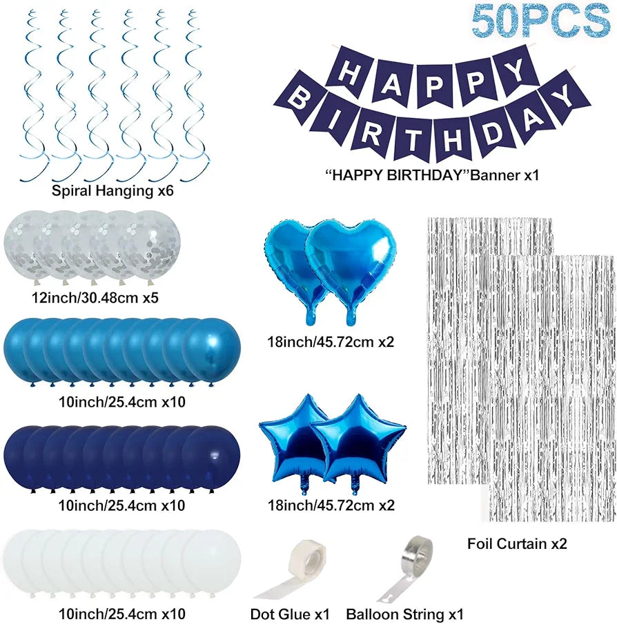 Blue Birthday Decorations for Boys 