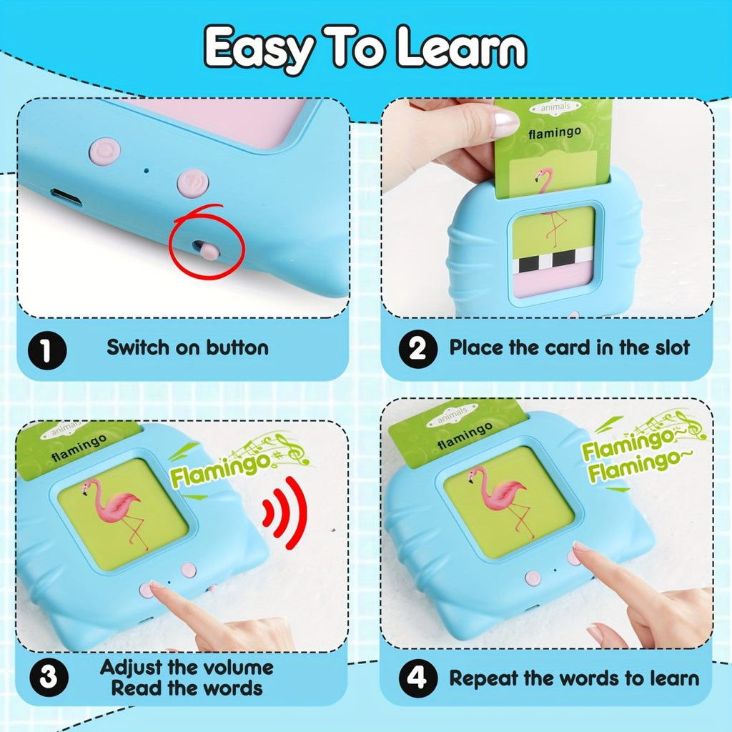 Education English Talking Flash Cards Learning Machine With Sound For Kids