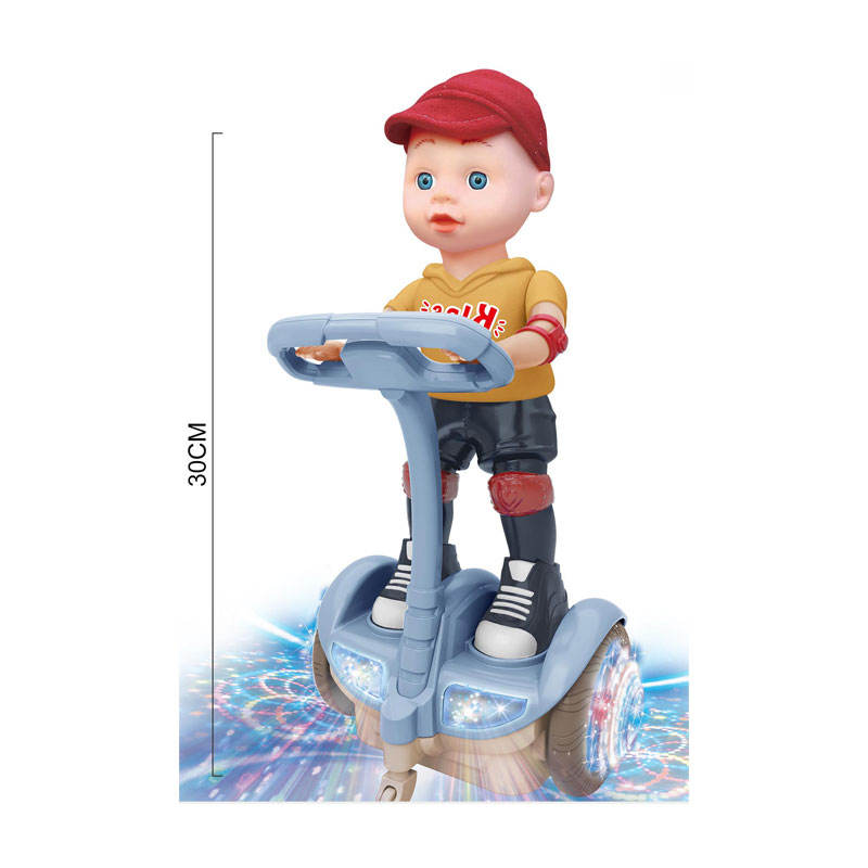 Little Boy Doll Balance Car Rotating Toy With Light And Sound