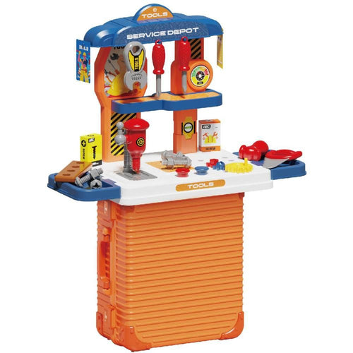 2 in 1 DIY Play House Tools Service Depot - Kids Workbench Playset