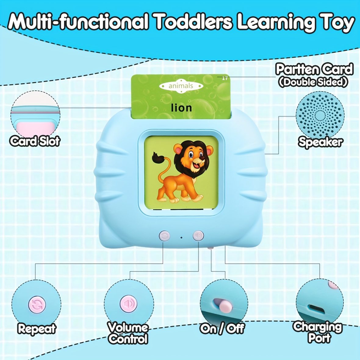 Education English Talking Flash Cards Learning Machine With Sound For Kids