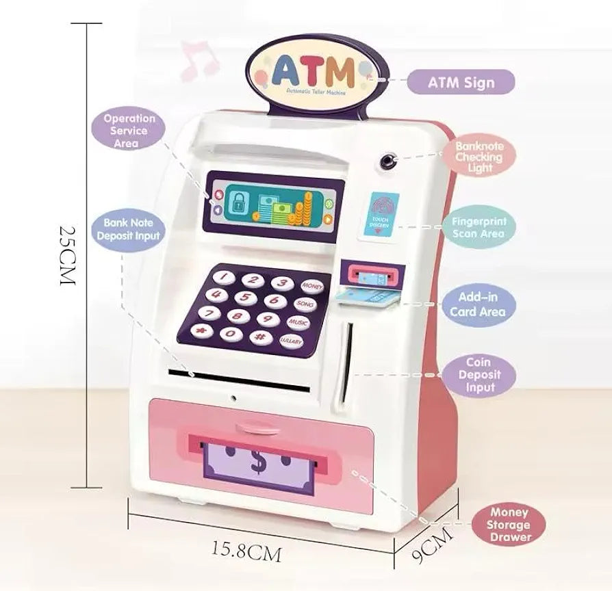 Baby Atm Toy For Kids Interactive Money Management Playset