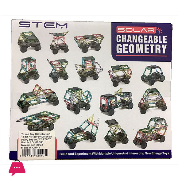 STEM Solar Car DIY Kit Build with 62-Piece Construction Set