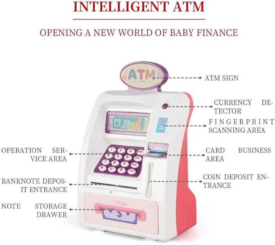 Baby Atm Toy For Kids Interactive Money Management Playset