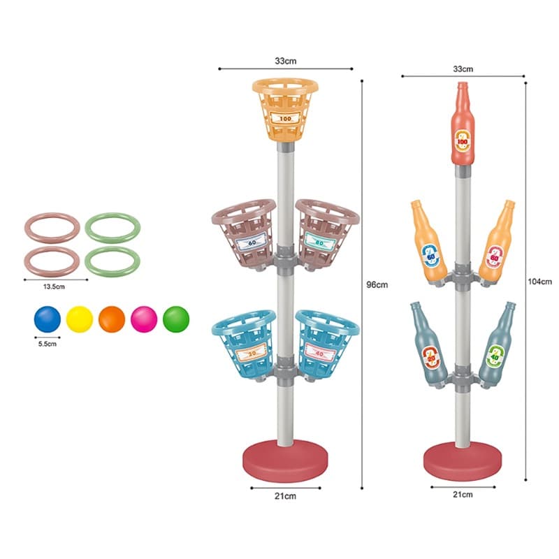 Toss Game Set – 2 in 1 Ball Toss & Ring Toss (33 Pcs)