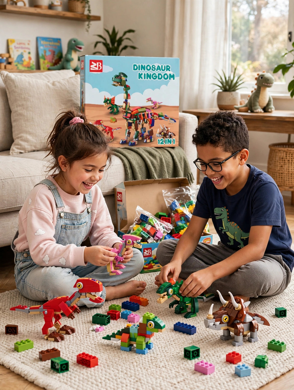 Dinosaur Kingdom 12-in-1 Building Blocks Set